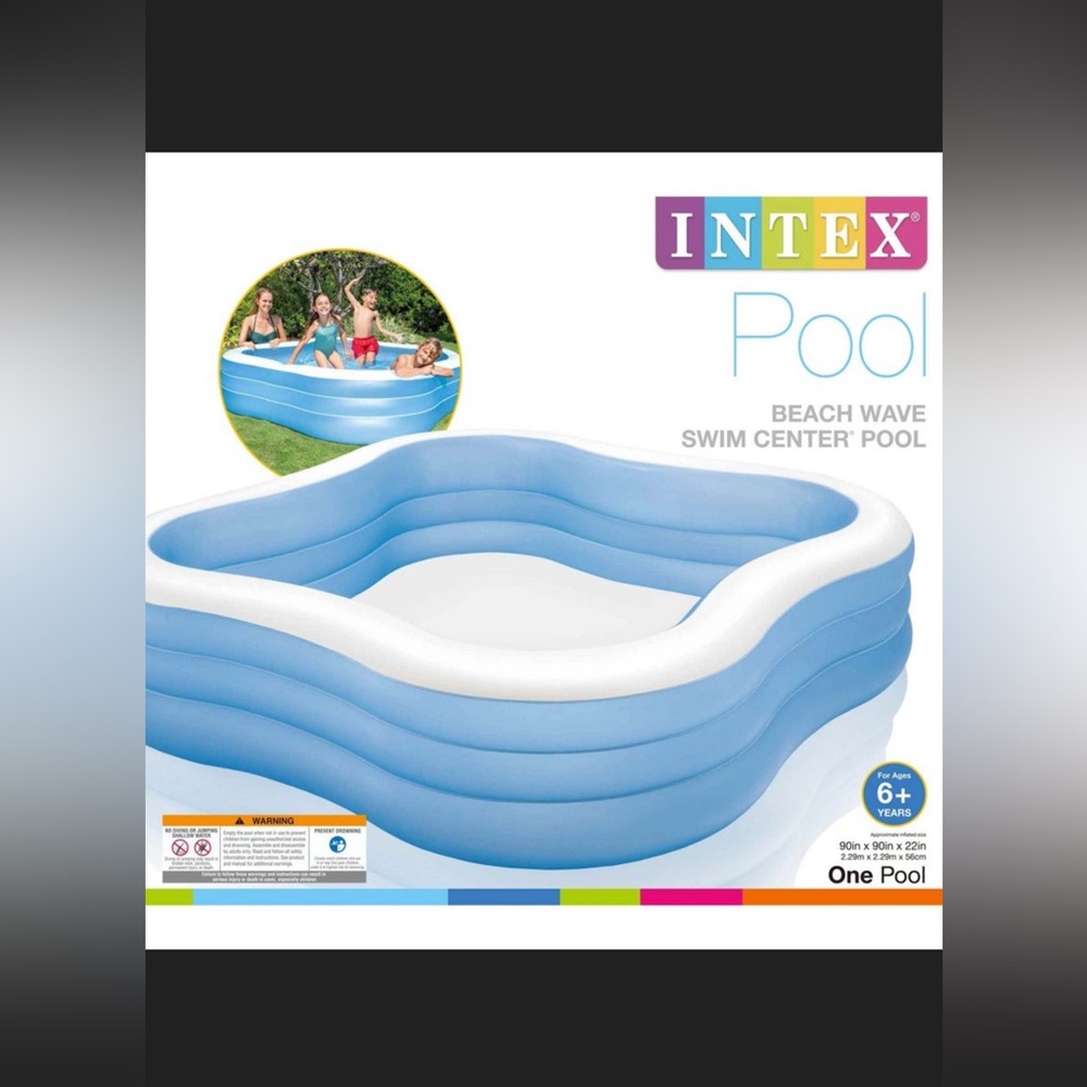 Blue and White Inflatable Pool - Picture 4 of 6